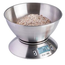 Brand Electronic Digital Kitchen Scale 1g Stainless Steel Food Scale with Removable Bowl 2.15L Liquid Volume LCD Display 5kg 201117
