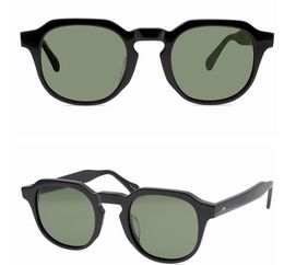 Fashion Brand Womens Sunglasses Round Sunglasses for Men Thick Frame Sun Glasses Women Polarised Gray/dark Green Lens Eyewear with Box