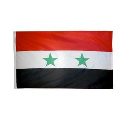 Custom Syria National Country Flags Wholesales 3'X5' Foot 100D Polyester High Quality With Two Brass Grommets