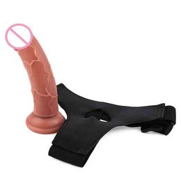 NXY Dildos Anal Toys Ham Silicone Lala Wearable Pants Leather Penis Men's t Dildo Lesbian Les Sex Products 0225