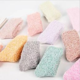 New autumn winter children fleece socks casual warm towel stocking candy Colour cute baby socks lovely boys girls fuzzy sox