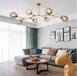 Modern Nordic chandelier living room lamp designer personality creative dining room,bedroom villa molecular chandelier lighting