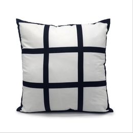 Sublimation Blank Pillow Covers Black White Grid Throw Pillow Case Soft Peach Skin Decorative Cushion Cover DIY Bedding Supplies BT1007