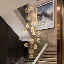 Modern Chandeliers LED Stair Chandelier Loft Kitchen Home decor Crystal lights nordic Indoor Lighting hang lamp
