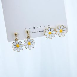 Stud Little Daisy's Department Of Pure And Fresh Earrings Flower Sweet Sunflower Joker Without Ear Pierced With Woman1