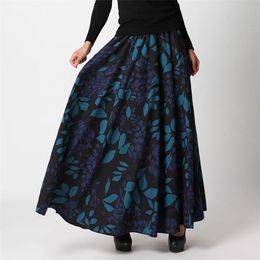 Custom Made Autumn And Winter Women Plus Size Bohemia Expansion Bottom Long Skirt Female Pleated Thickening Full Skirt T200324