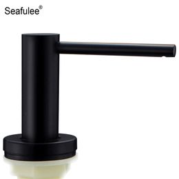 Black Built In Solid Stainless Steel Kitchen Soap Dispenser Easy Installation Hand Liquid Soap Pump Y200407