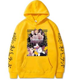 The Promised Neverland Casual Hoodie Sweatshirt Harajuku Printing Emma Norman Ray Cool Hoodie Friend Men Women Unisex Top Hoodie H1227