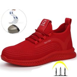 Fashion Steel Toe Work Shoes for Men Puncture Proof Safety Boots Man Woman Breathable Casual Sneakers Protective Shoe Y200915