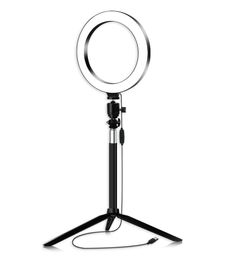 Mini Selfie Ring Light for Online Conference Circle Lamp Ringlight with Stand Tripod for Photographic Lighting of TikTok Videos