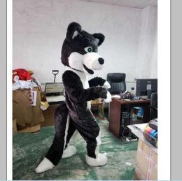 2019 Hot sale Black Husky Dog Fursuit Mascot Costume Suits Halloween