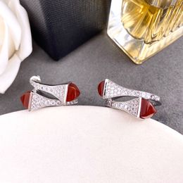 Top Paris Jewellery Accessories Women Hoop Earrings Charm 18k White Gold Plated Dangle Ear Lady Nice Christmas Gift With Jewellery Pouches Pochette Bijoux Wholesale