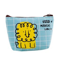 Wholesale 300pcs canvas change purses Cute Cartoon Animal Card Holder Key Bag Money zipper Bags for Girls Purse