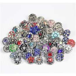 100Pcs Retro 18Mm Snap Button Metal Rhinestone Mixed Style Snap Chunk Diy Jewelry Fit For Noosa Charm Bracelet X9Ykc