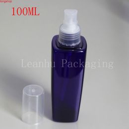 100ML Blue Square Plastic Bottle, 100CC Empty Cosmetic Container, Lotion/Essence Packaging Container (30 PC/Lot)good qualtity