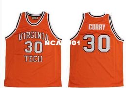 21S #30 Dell Curry jersey Virginia Tech University Hokies College Jersey Orange or Customise Any number 21S Stitched Jersey