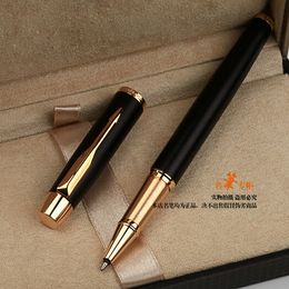 Free Shipping School Office Suppliers Matte Black Roller Ball Pen Signature Ballpoint Pen Metal Silver Stationery Gel Pens of Writing