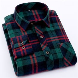 Checked shirt for men long sleeve sanded fabric Casual Plaid Shirts Mens for Teenager overshirt Classic leisure clothes C1210