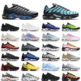 tn plus running shoes mens black White Sustainable Neon Green Hyper Pastel blue Burgundy Oreo Breathable sneakers trainers outdoor sports size 40-46