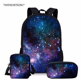 Twoheartsgirl Multicolor Galaxy Star Space Backpack for Teenage Girls Boys Classic Unique Children Bagpack Student Kids Rucksack LJ201225