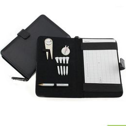 Wholesale- CRESTGOLF Golf Score Card Holder PU Cover with Pencil /Divot Tool/ Golf Tees/ Hat Clip1