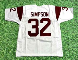 Custom Football Jersey Men Youth Women Vintage 32 OJ SIMPSON CUSTOM Rare High School Size S-6XL or any name and number jerseys
