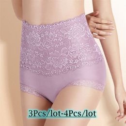 Women Lace Panties Underwear High Waist Seamless Briefs Butt Lifter Underwear Girls Comfort Thin Body Shaper Female 3Pcs-4Pcs 201112