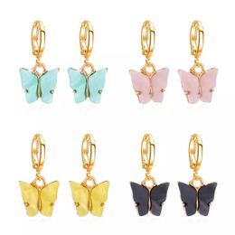 Multicolor Butterfly Dangle Earrings For Girlfriend Cute Insect Butterfly Earrings Gentlewoman Jewelry Gifts