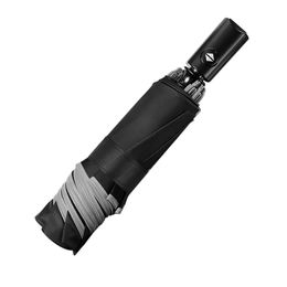 Automatic Reverse Folding Business Umbrella With Reflective Strips Rain Gear Large For Men Women Regenschirm #BL3 201218