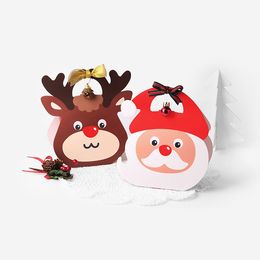 Christmas Eve Kraft Paper Present Box Party Creative Santa Claus elk portable paper box special gift box custom