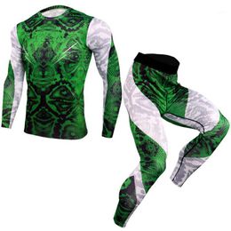 Running Jerseys 2021 Sport Suit Men Long Sleeve T Shirts Pants Compression Set Bodybuilding Rashguard Gym Fitness Tracksuits1