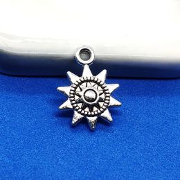 200Pcs/lot Silver Color Sun Charms Number Pendant Necklace Handcrafts Making Findings Jewelry 17x13mm