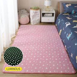 Luminous Kids Carpet In The Bedroom Cute Pink Girl Children Room's Rugs Boy Child Rug Bedside Furry rmal Mat On Floor 220301