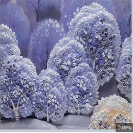 window mural wallpaper Forest landscape painting relief wallpapers background wall 3D background wall relief decorative painting