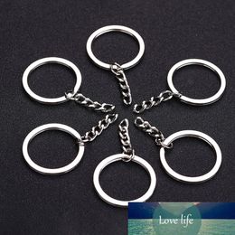 10pcs Silver Color 30mm Keyring Women Men DIY Key Chains Accessoriess Keychain Split Ring with Short Chain Polished