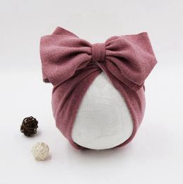 2020Baby Hat Cotton Newborn Cap Top Bow Knot Infant Turban Soft Baby Beanie Photography Props Winter Accessories 15 Colors
