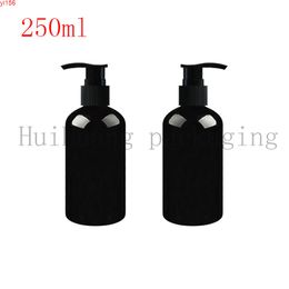 30pcs 250ml Black cosmetic PET bottles,empty shampoo lotion pump container plastic packaging with dispenser,shower gelgood product