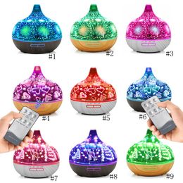 400ML Electric Humidifier 3D Glass Air Humidifier Aroma Essential Oil Diffuser Ultrasonic 7colors LED light Mist Maker For Home GGA3834