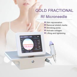 100% Effect Golden Radio Frequency Microneedling RF Fractional System Stretch Marks Removal Face Lifting Skin Tightening Micro Needle Device Salon And Home Use