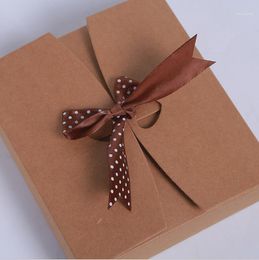 Gift Wrap 15pcs Large Box Kraft Paper Folding Carton Packaging For Clothes Shoes Bow Ribbon Packing1