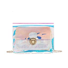 Summer and winter jelly transparent bag Korean girl's small square bag 074