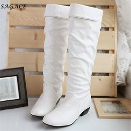 CAGACE shoes women Winter Knee High Boots High Tube Flat Heels Riding Boots High Quality Warm Rubber Boots Lady botas mujer Y200115