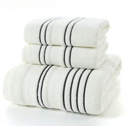 LYN&GY Grey Men Cotton Bath Towel Set for Adults toalla 2pcs Face Washcloth 1pc Bath Towel Camping Shower Towels Bathroom 3pcs 201027