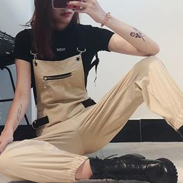 Women Jumpsuit Dungarees Loose Playsuit Overalls Mid Rise Cargo Pants Hip Hop Style Streetwear bodysuit Women ropa de mujer 20201248w