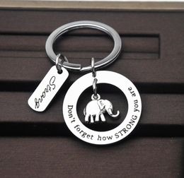 Stainless Steel Keychain Lovers Couple Husband Wife Birthday Keychain Gift Don't Forget How Strong You are Keychain