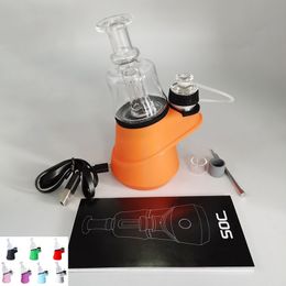 Soc Dab Rig Glass Bong 6.3inchs Mini Petróleo Plataforma Água Bubbler Vape Vape Vaporizador Eletrônico Cigarros Starter Kits Atomizador para Fumar Quartzo