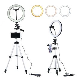 Dimmable 10inch Selfie Ring Light with Camera Tripod Stand Phone Clip For Live Makeup Youtube Photography Lamp Photo Fill Light