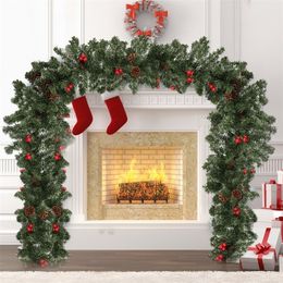 270CM Garland Decor Home Party Wall Door Vine Xmas Supplies Christmas Tree Ornaments Navidad Boze Narodzenie Y201020