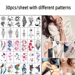 Set of 30PCS Temporary Tattoo Various Pattern Fashionable Fake Tattoos For Man and Woman Waterproof Temporary Tattoo Sticker