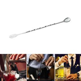 2021 Wholesale Stainless Steel Cocktail Mixing Spoon Spiral Pattern Bar Cocktail Shaker Spoon Bar Tools fast shipping